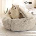 2 In 1 Dog And Cat Bed Pet Winter Bed Round Plush Warm Bed House Soft Long Plush Pets Bed Pet Products